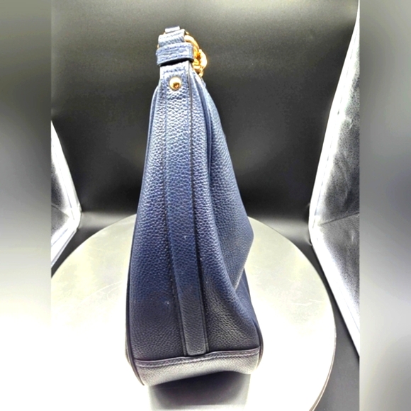 Pre Loved! Coach Harley Blue  Pebbeld Leather Hobo Bag with Gold Accents - Picture 4 of 7